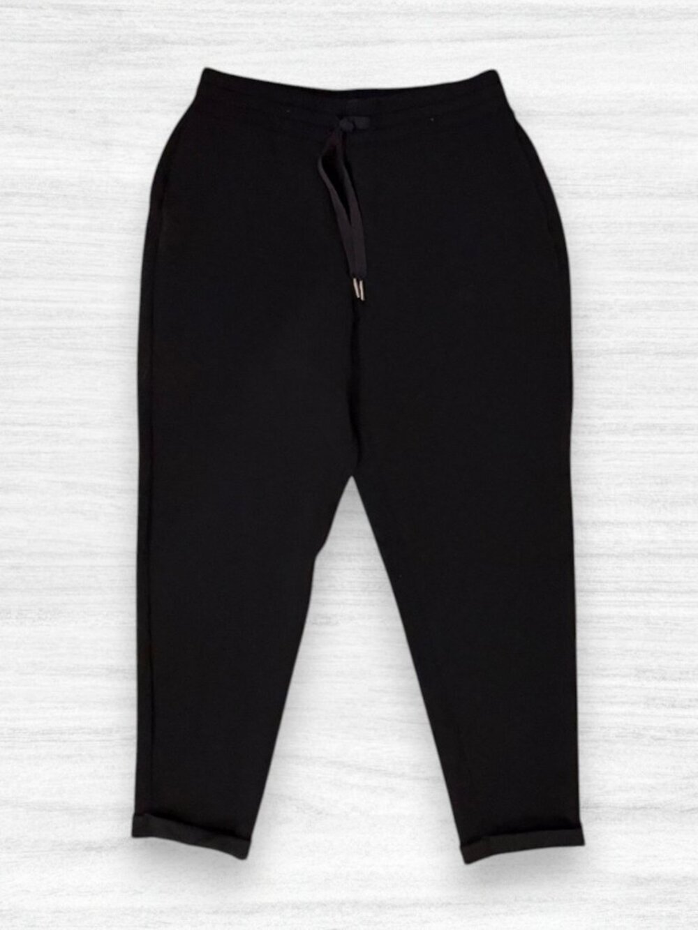 SPANX AirEssentials 5024R Black Pull On Tapered Cuffed Ankle Minimalist Pants L